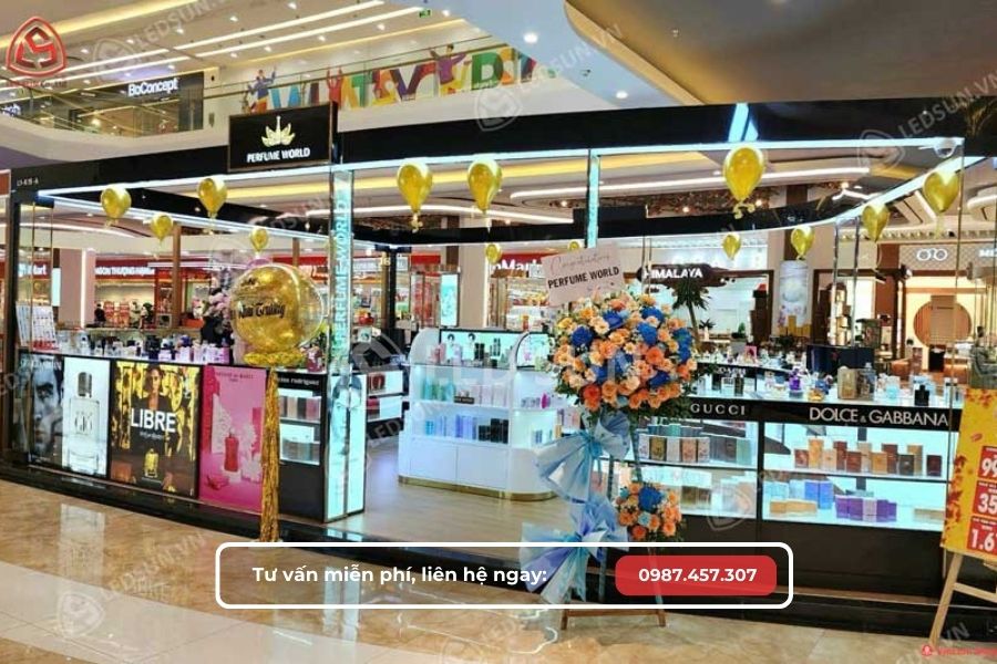 thiết kế thi công gian hàng trong trung tâm thương mại