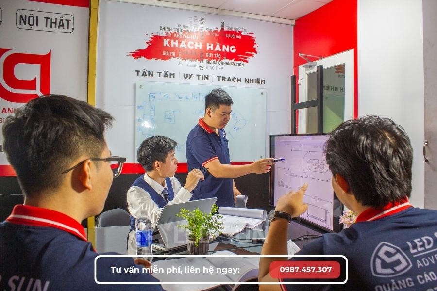 quá trình lên kế hoạch thi công phòng gym của Led Sun