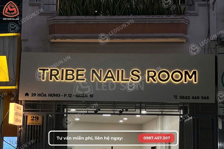 bảng hiệu nail bằng alu