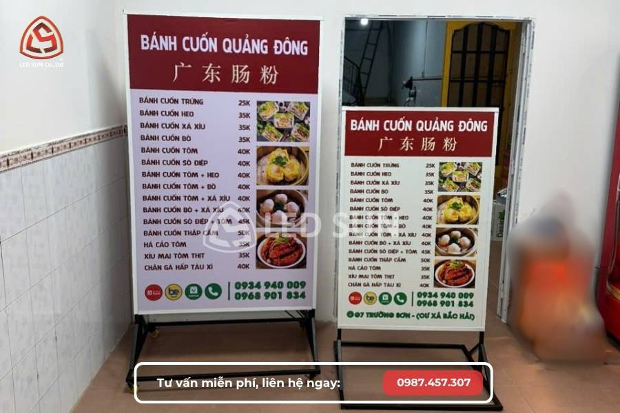 bảng quảng cáo hộp đèn đứng