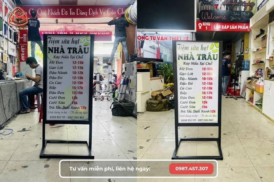 bảng đứng quảng cáo 2 mặt