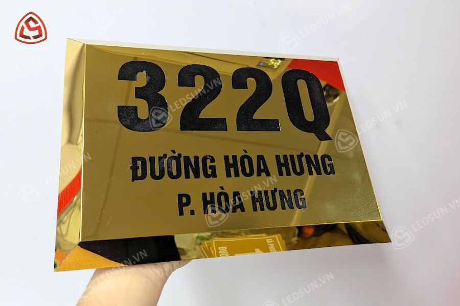 Làm biển số nhà Inox