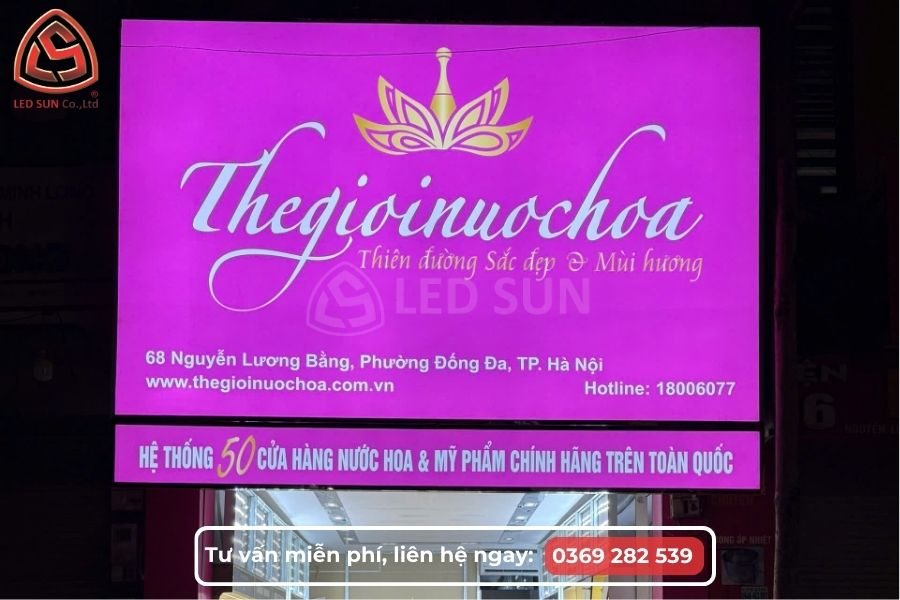Dự án màn hình LED ngoài trời cho thương hiệu Thế Giới Nước Hoa của Led Sun