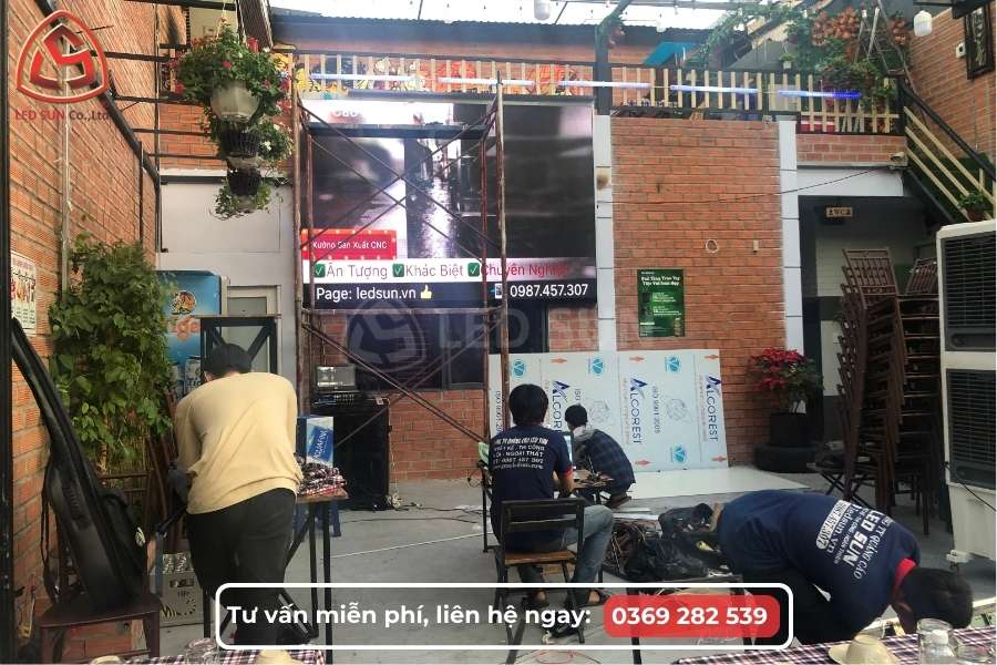 Dự án Led Sun thi công màn hình LED P5 indoor cỡ lớn