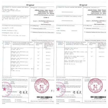 CO Form E trong bộ hồ sơ CO/CQ màn hình LED xác nhận xuất xứ bộ xử lý Kystar nhập khẩu