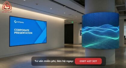 So sánh màn hình LED Cong và Phẳng trong không gian showroom thực tế