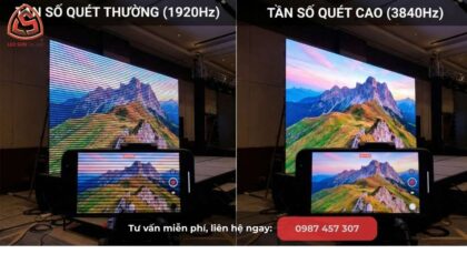 So sánh Refresh Rate Màn Hình LED thấp bị sọc và Refresh Rate Màn Hình LED tần số quét cao mượt mà